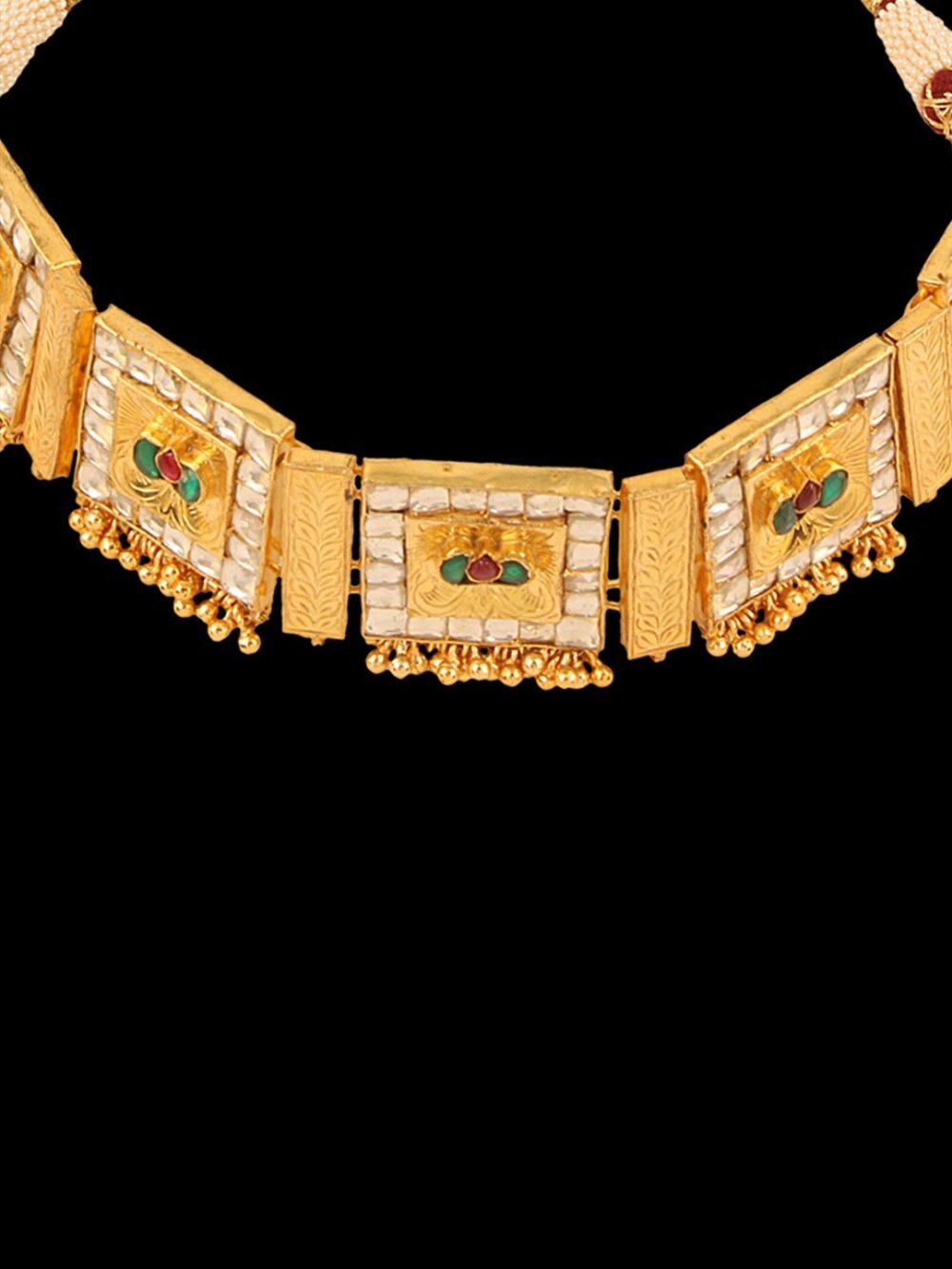 BUY Exclusive Choker Style Antique Necklace Set For Bride - Image 4
