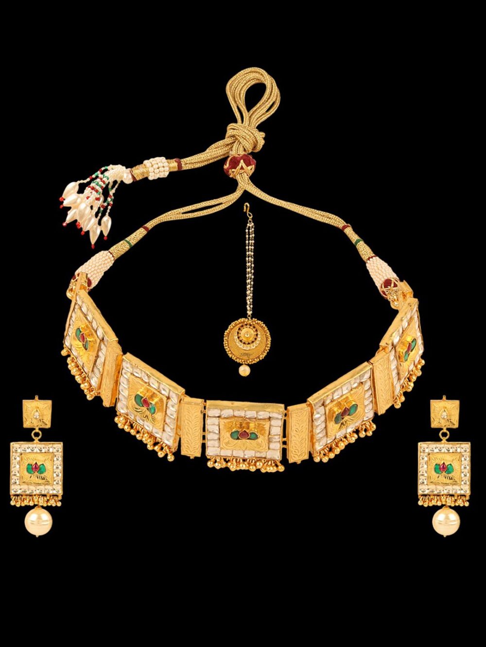 BUY Exclusive Choker Style Antique Necklace Set For Bride - Image 9