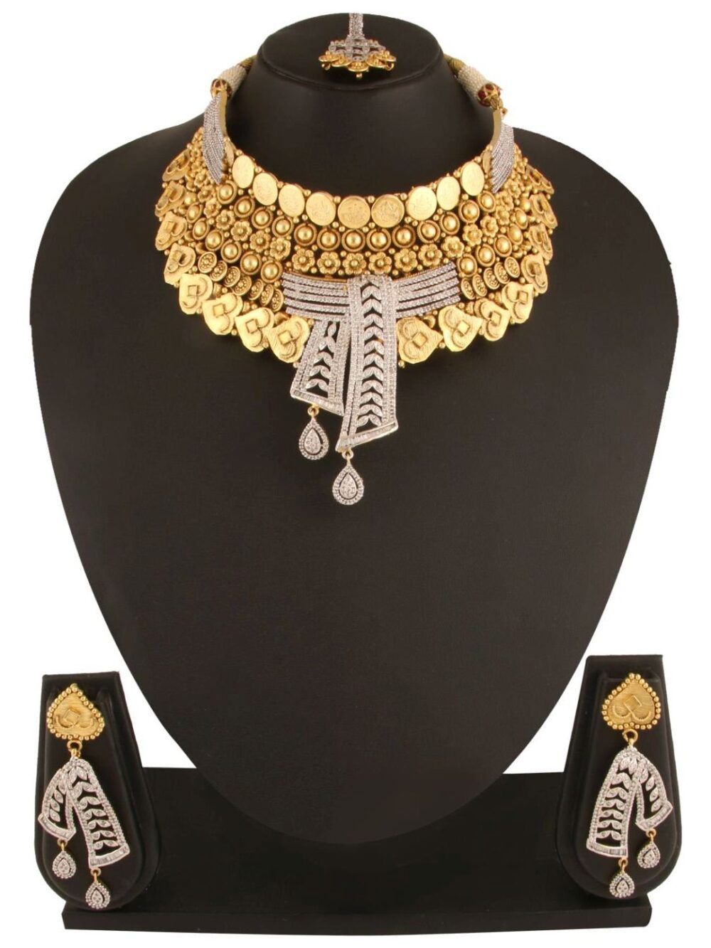 Buy Timeless Treasures Trellis American Diamond Necklace Set - Image 11