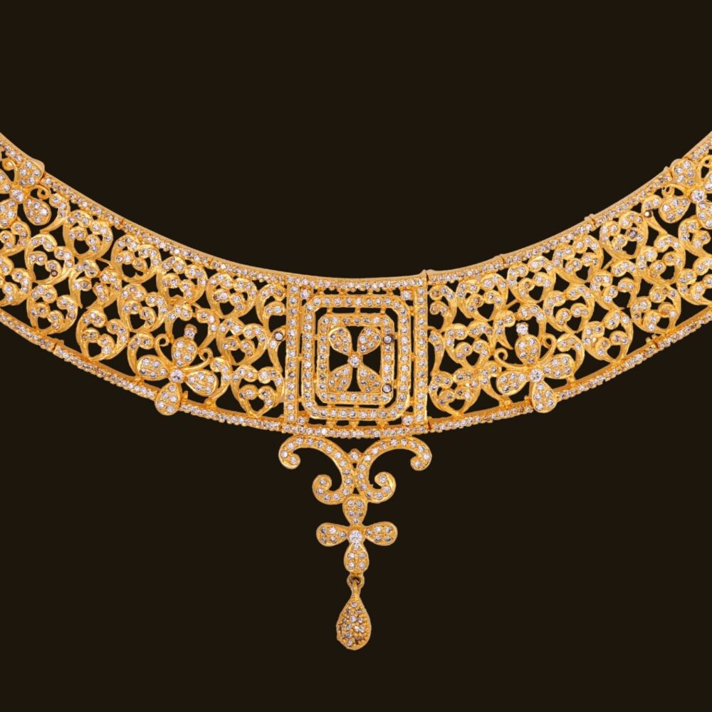 Buy Brilliant Butterfly Bliss American Diamond Necklace Set - Image 4