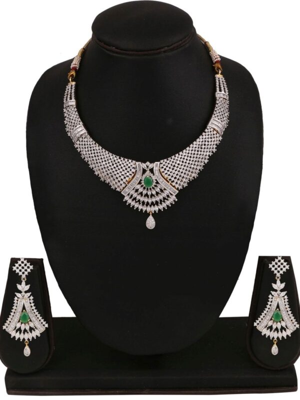 Buy Vintage American Diamond Necklace Set - Image 2
