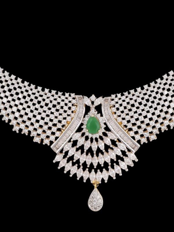 Buy Vintage American Diamond Necklace Set - Image 5