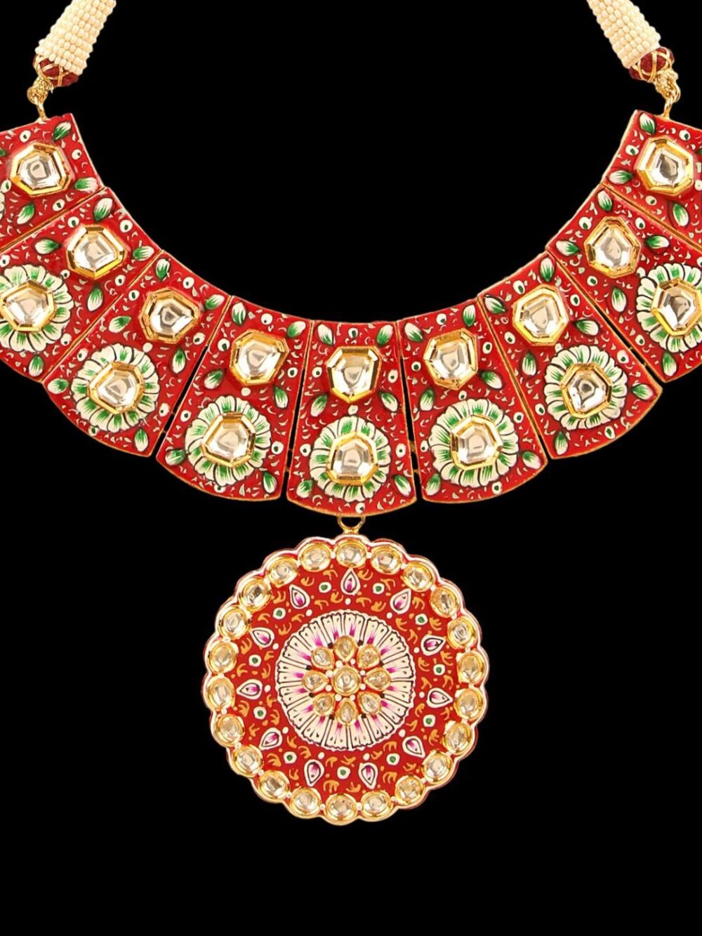 Traditional Micro Gold Polished Nath Polki/Kundan N293CON - Image 5