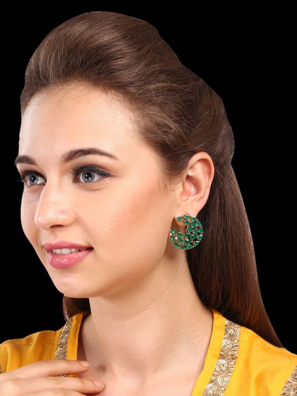 Fancy Micro Gold Polished Pearl Earrings for Women.