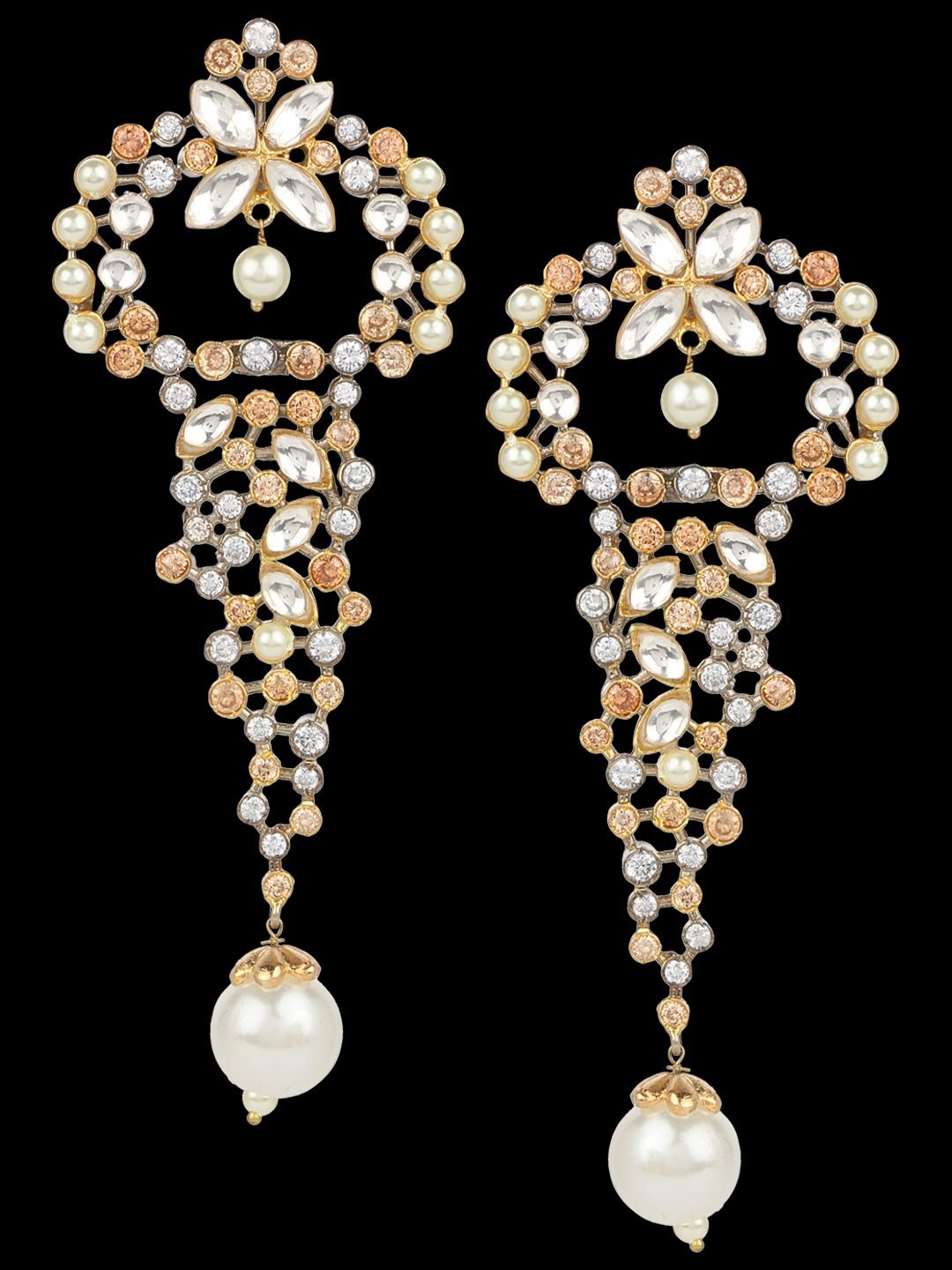 CZ/AD earrings with rhodium polish - Image 3