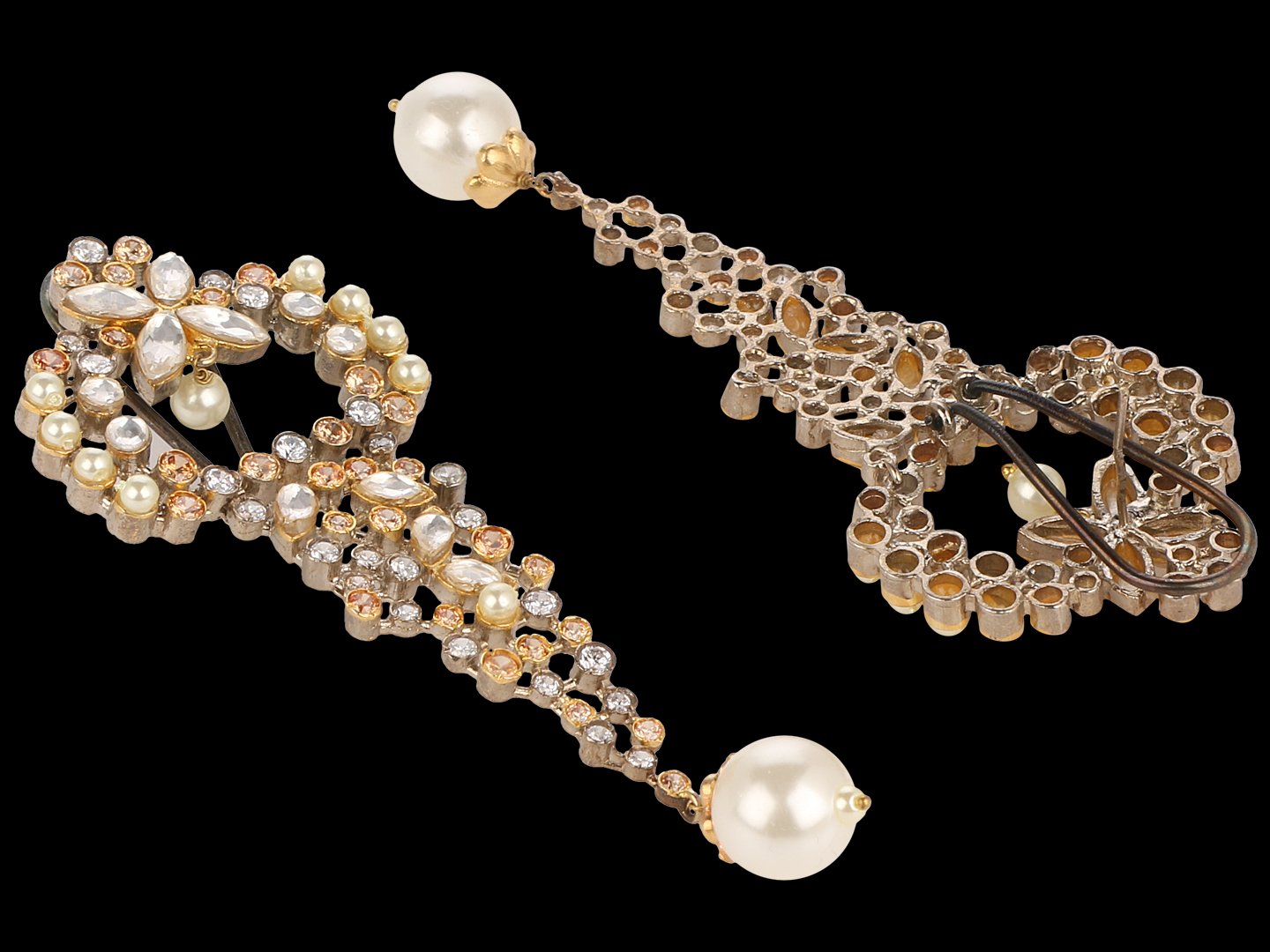 CZ/AD earrings with rhodium polish - Image 4