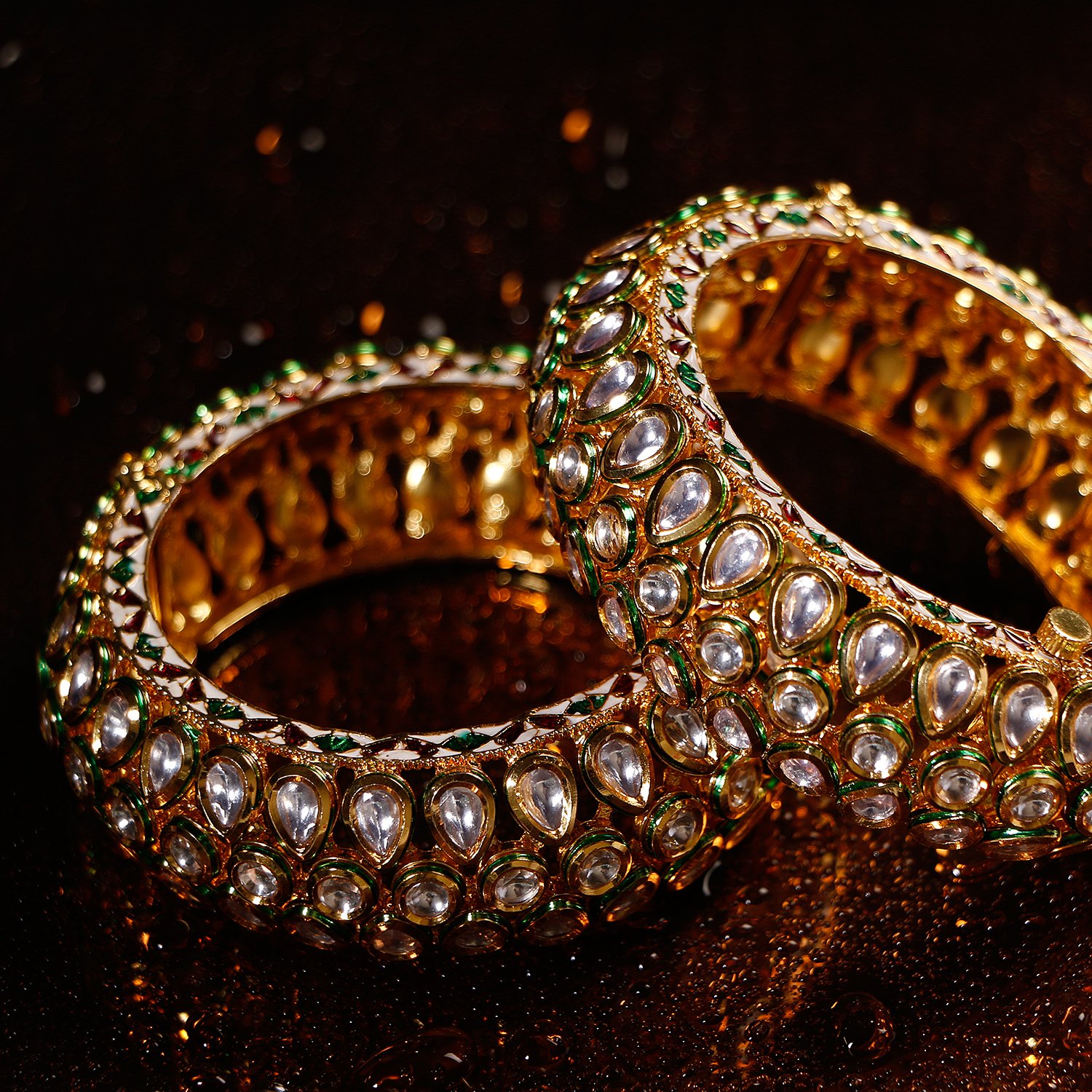 Kada Shaped Broad Studded Bangles - Image 6