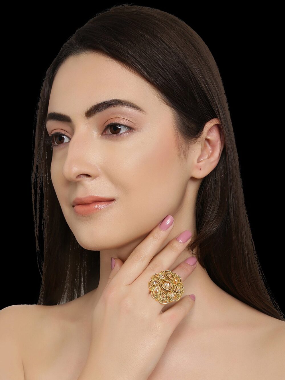 Golden Rose Finger Ring