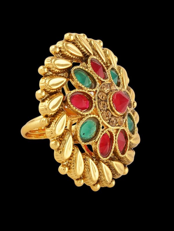 Colourful Floral Finger Ring - Image 4