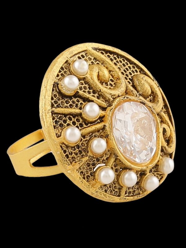 Antique and Pearl Finger Ring - Image 5