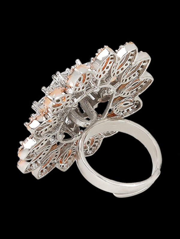 Flower Shaped Diamonds with Rose Polish and White Daimonds - Image 5