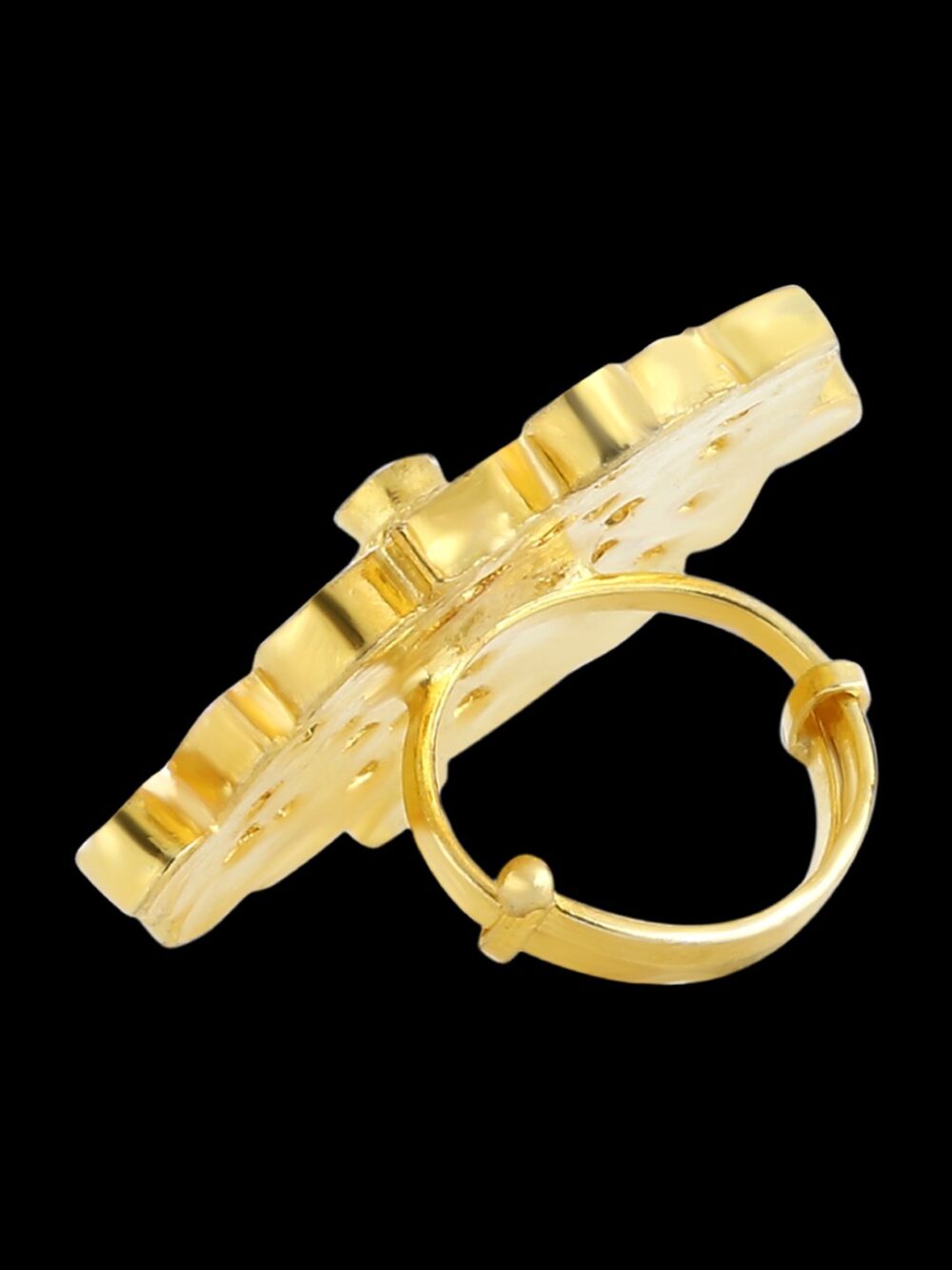 Square shaped Kundan Finger Ring - Image 6