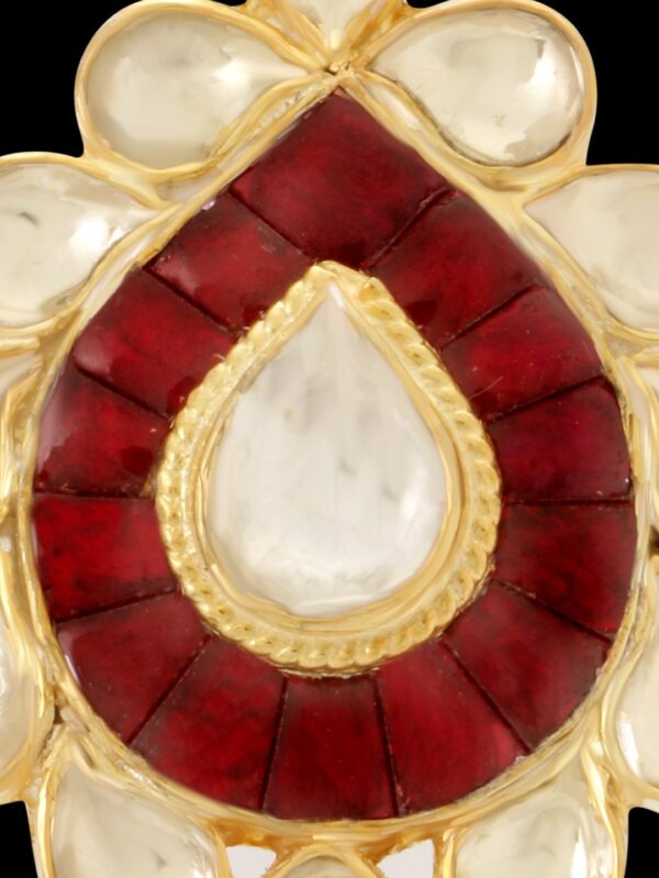 Kundan Finger Ring with Red Stones - Image 4