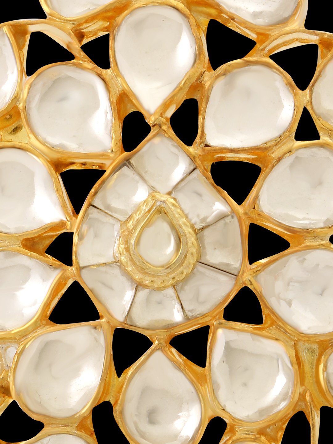 Dew drop shaped Kundan Finger Ring - Image 4