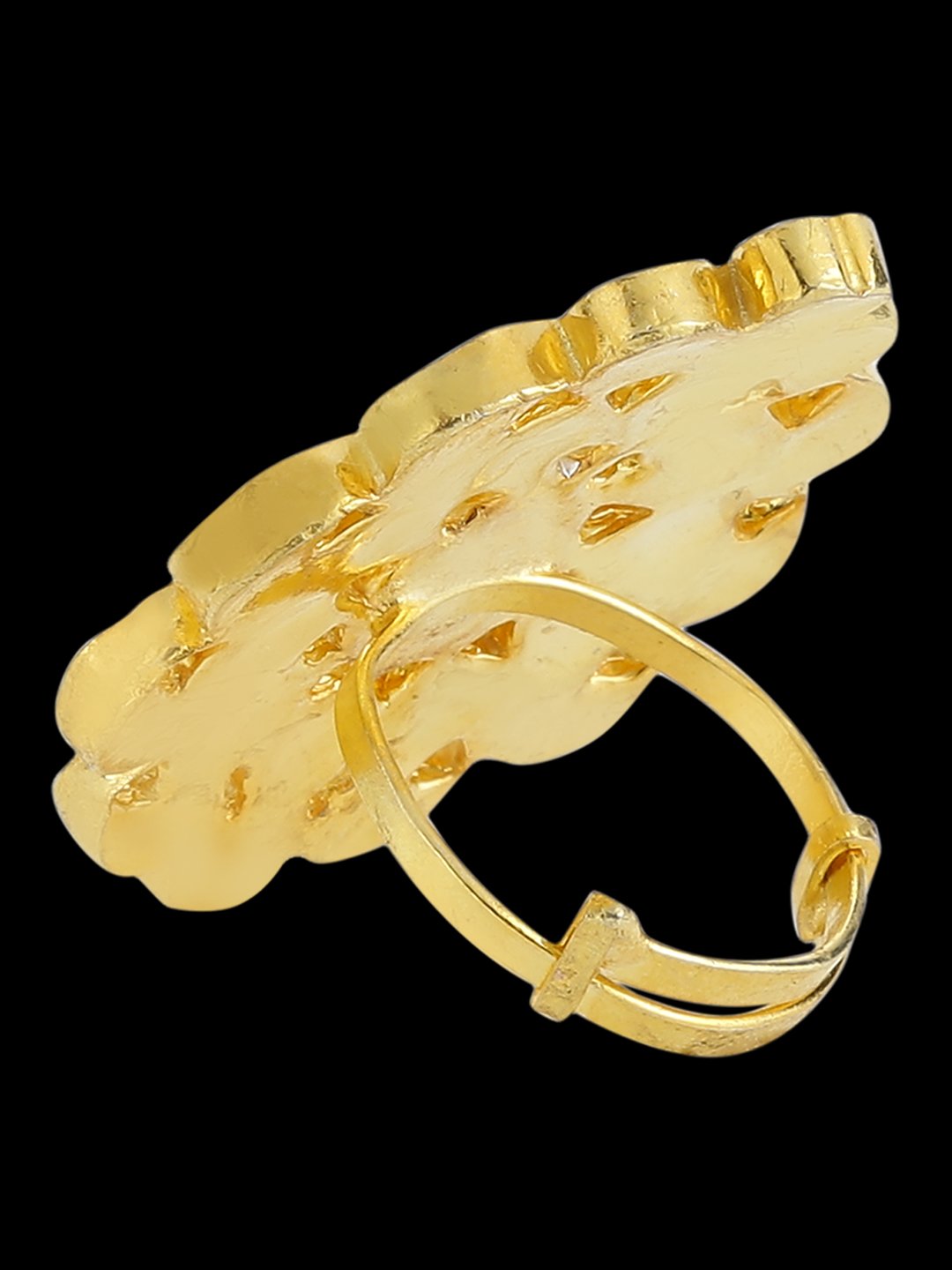 Dew drop shaped Kundan Finger Ring - Image 6