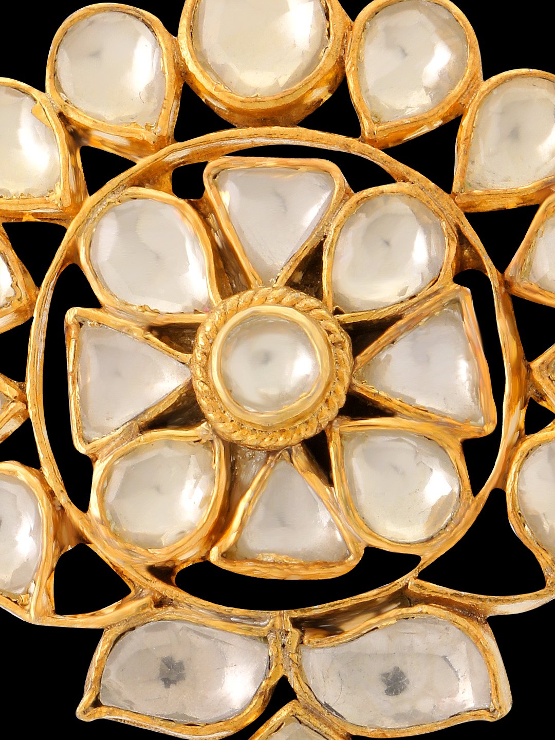 White Kundan Studded Finger Ring - Image 4