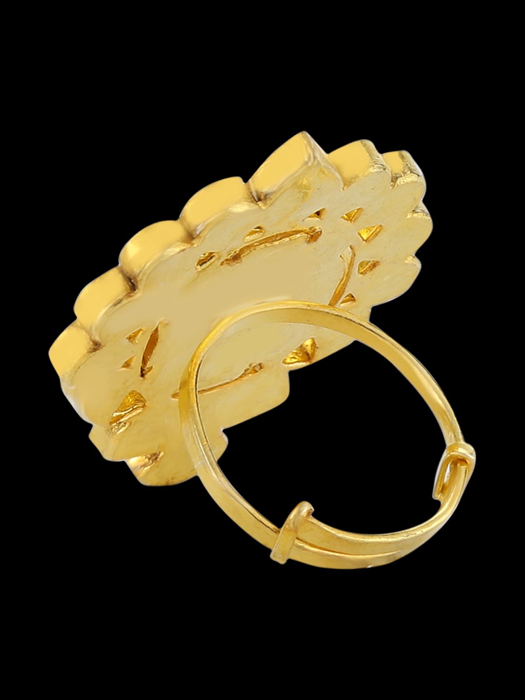 White Kundan Studded Finger Ring - Image 6