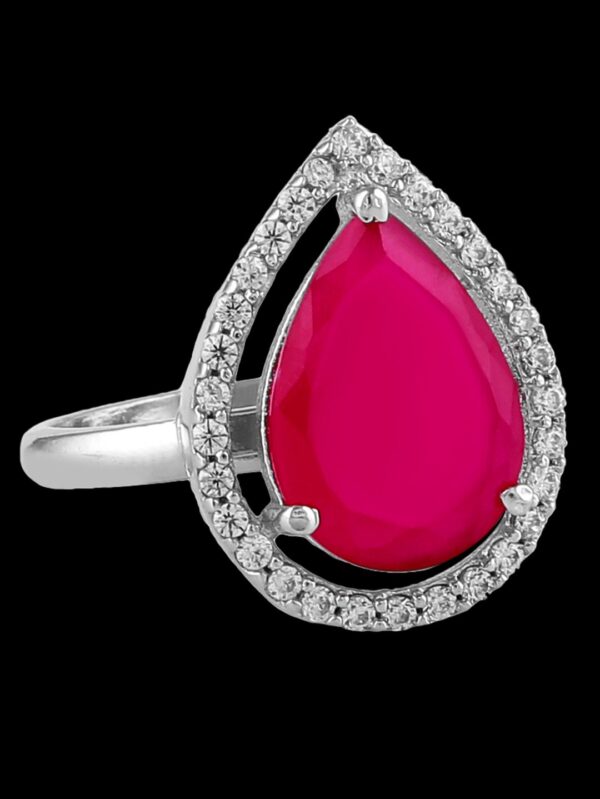 Simple Ruby Pink Ring - Image 5