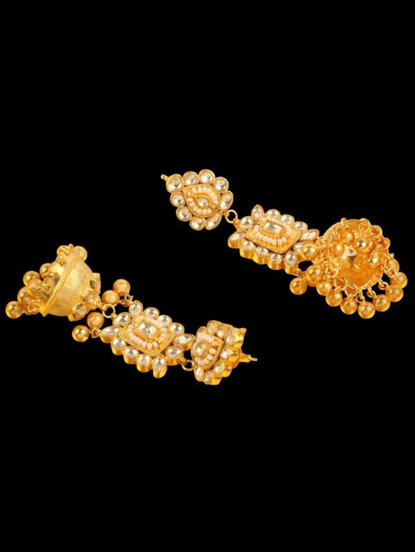Buy Exclusive Square Box Style Kundan/ Damini Bridal Choker Jewelry Set - Image 6