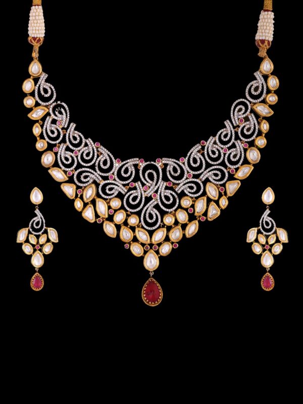 Buy Opulent Oceanic Odyssey American Diamond Necklace Set