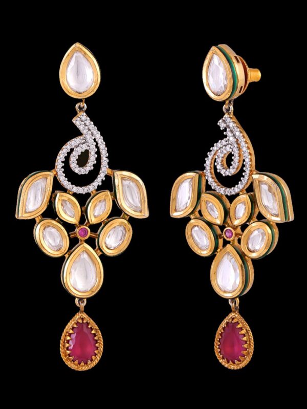 Buy Opulent Oceanic Odyssey American Diamond Necklace Set - Image 4