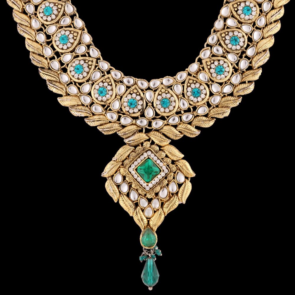 Buy Emerald Coloured Stone Semi Precious Jewellery - Image 3
