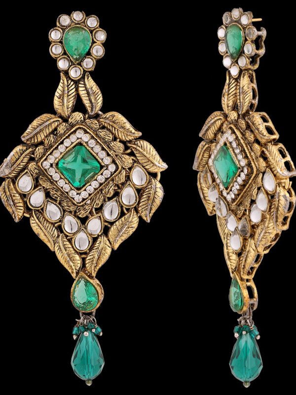 Buy Emerald Coloured Stone Semi Precious Jewellery - Image 4