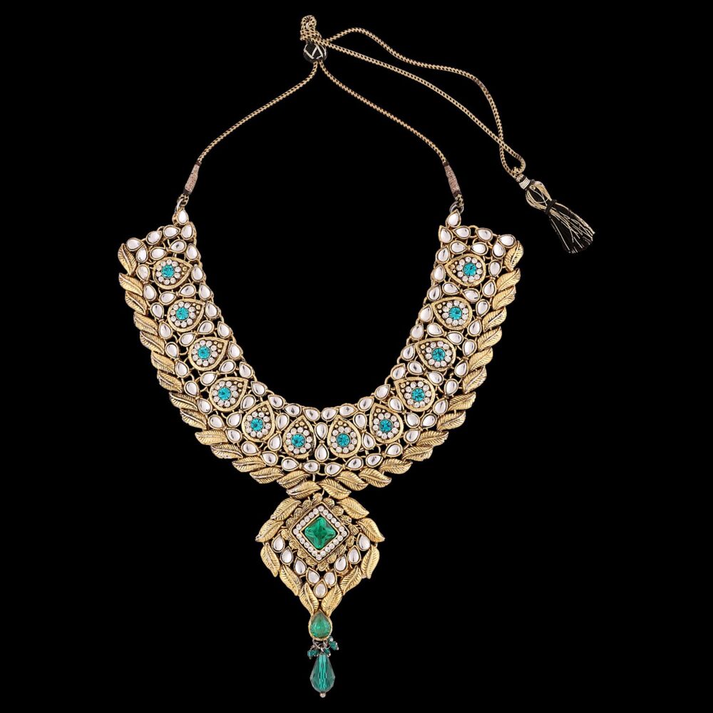 Buy Emerald Coloured Stone Semi Precious Jewellery - Image 6