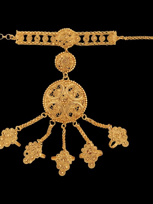 Buy Pretty Traditional Gold Polished Vilandi/ Polkki Antique Jewelry Set - Image 8
