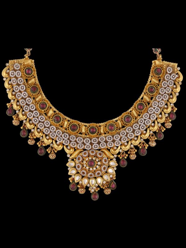 Buy Vintage Vows American Diamond Necklace Set - Image 3