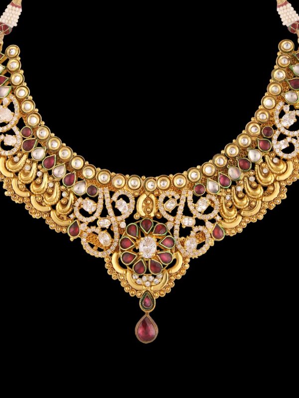 Buy Radiant Regalia American Diamond Necklace Set - Image 3