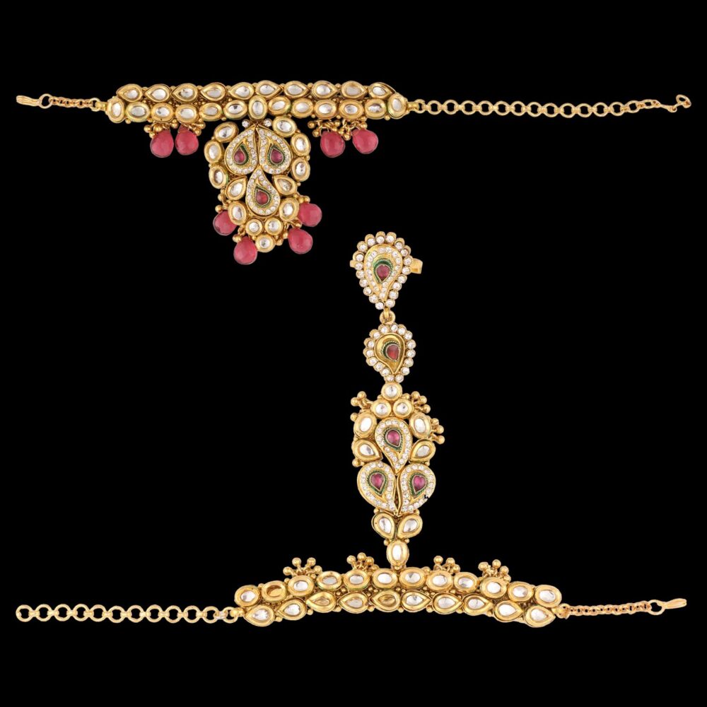 Buy Lustrous Luxury American Diamond Necklace Set - Image 7