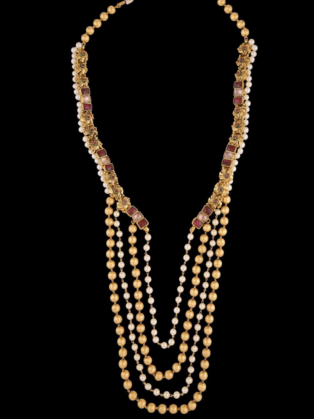 Buy Amazing Traditional Rare Semi Polished Gold Jewelry For Bride - Image 4