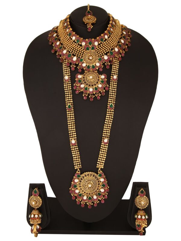 Buy Regal Kundan Bridal Jewellery Set With Anklet - Image 10