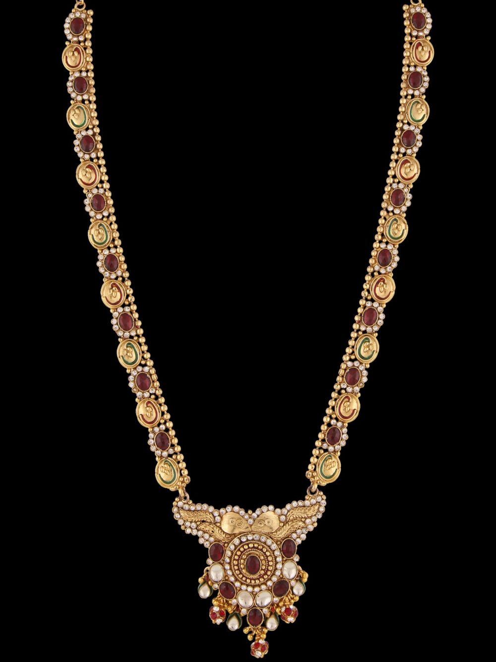 Buy Brown Color Gold Finished Bridal Jewelry Set - Image 4