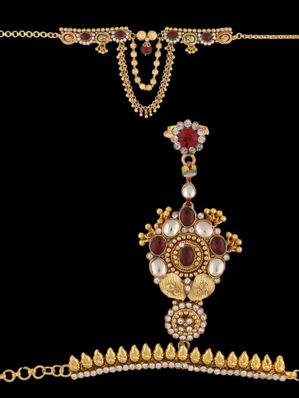 Buy Brown Color Gold Finished Bridal Jewelry Set - Image 5