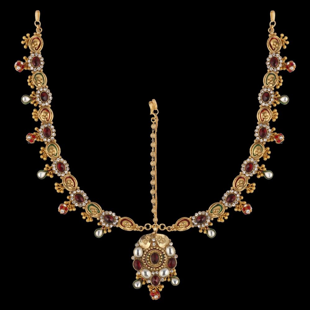 Buy Brown Color Gold Finished Bridal Jewelry Set - Image 8