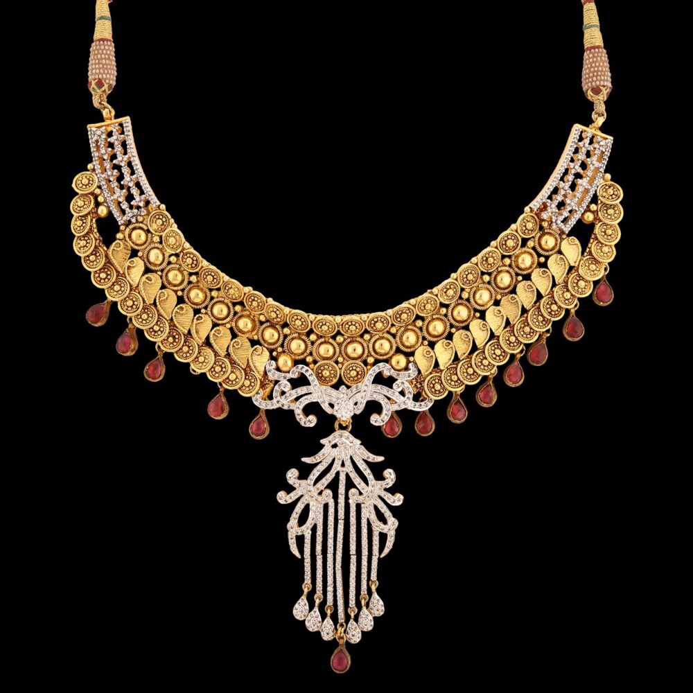 Buy Royal Radiant Reverie American Diamond Necklace Set - Image 4