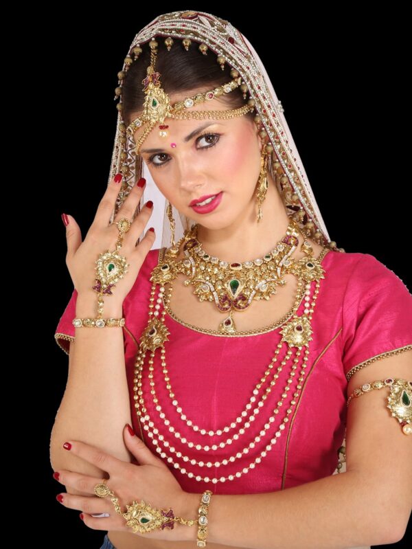 Buy Rare Exclusive Designer Gold Polished Jewelry Set For Bride