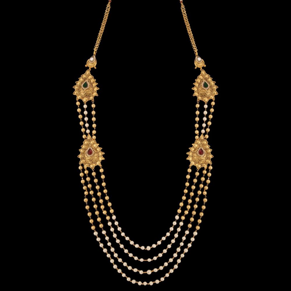 Buy Rare Exclusive Designer Gold Polished Jewelry Set For Bride - Image 3