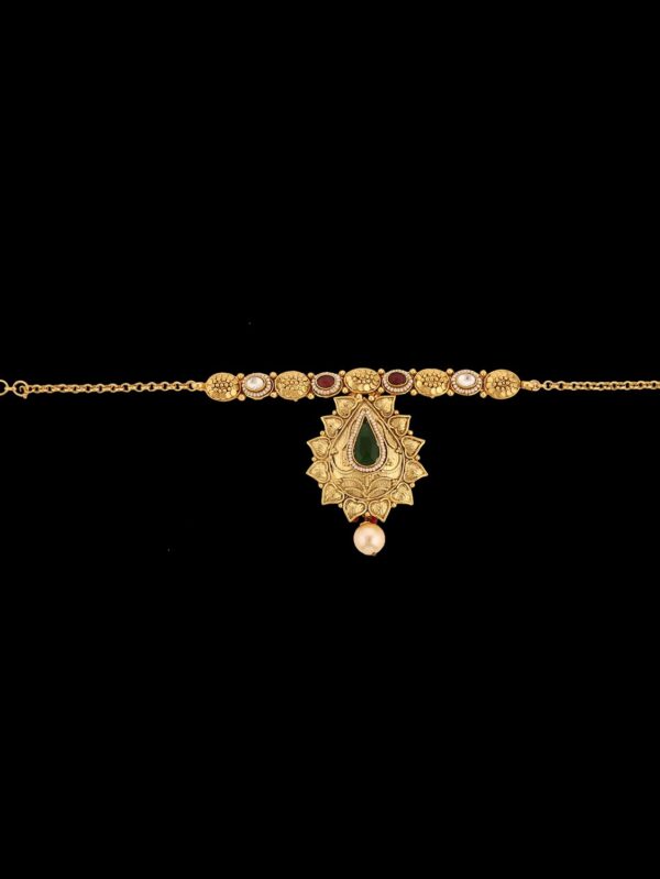Buy Rare Exclusive Designer Gold Polished Jewelry Set For Bride - Image 2