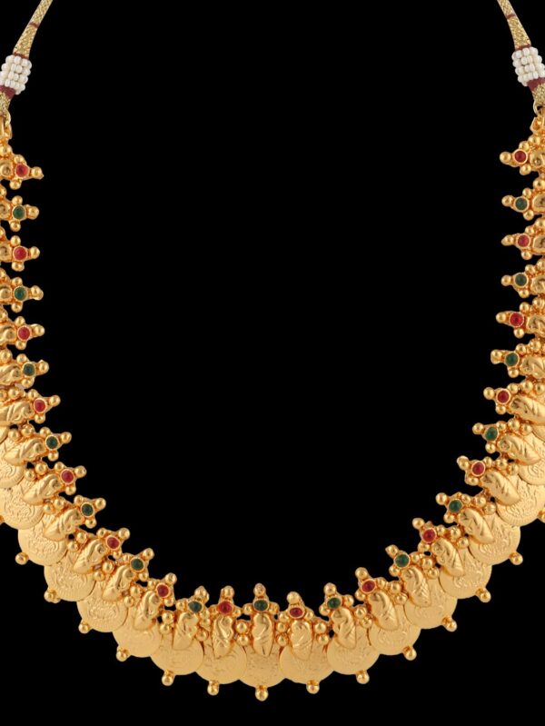 Buy Dark Pink Color Designer Gold Polished Antique Bridal Jewelry - Image 11