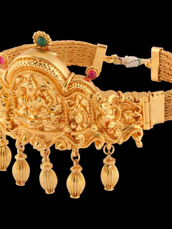 Buy Dark Pink Color Designer Gold Polished Antique Bridal Jewelry - Image 10