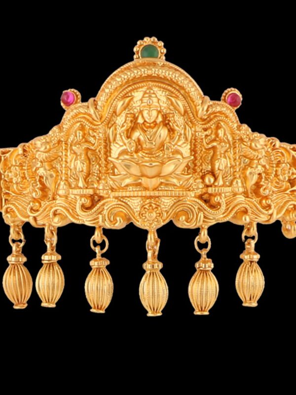 Buy Dark Pink Color Designer Gold Polished Antique Bridal Jewelry - Image 8