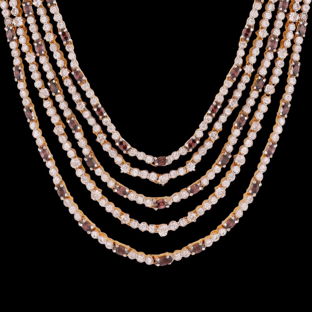Buy Celestial Serenade American Diamond Necklace Set - Image 2