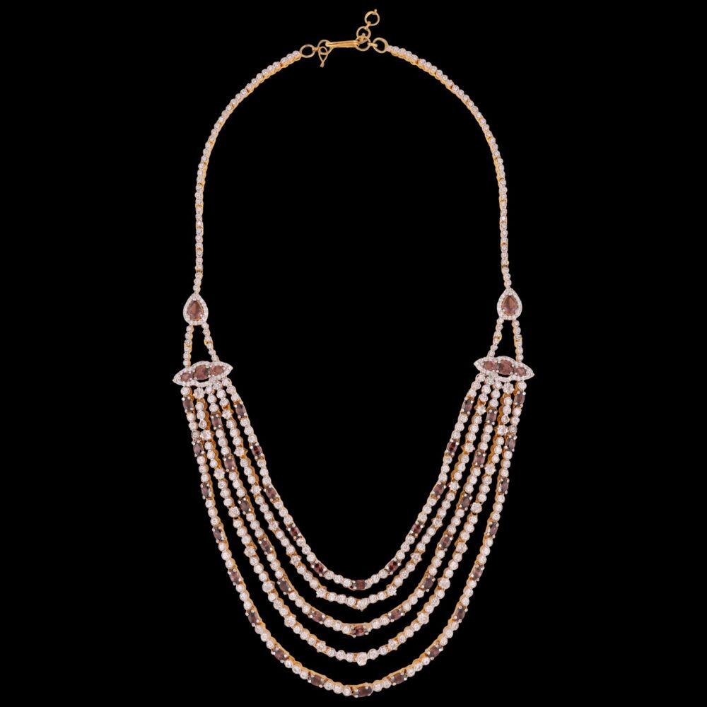 Buy Celestial Serenade American Diamond Necklace Set - Image 4