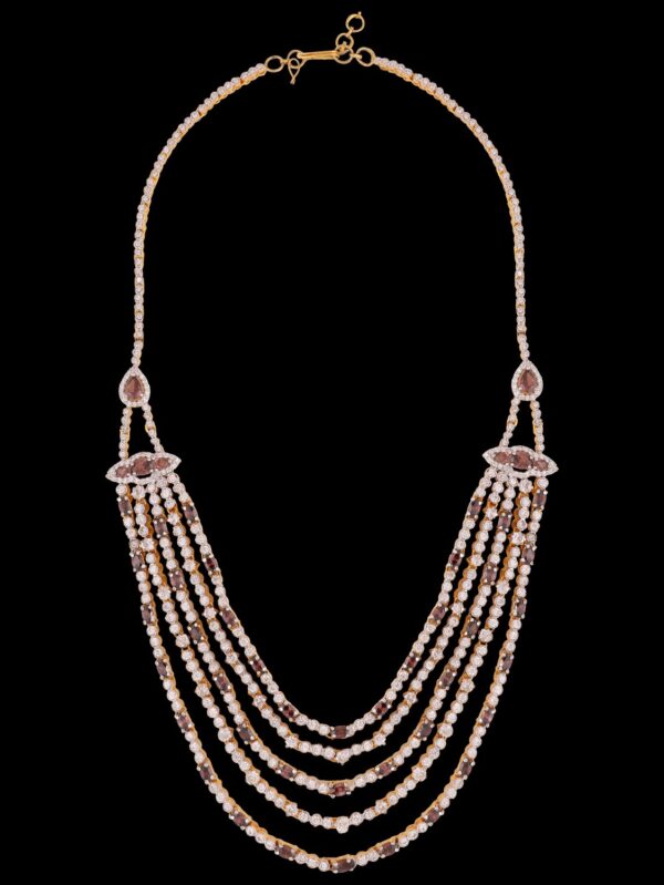 Buy Celestial Serenade American Diamond Necklace Set - Image 4