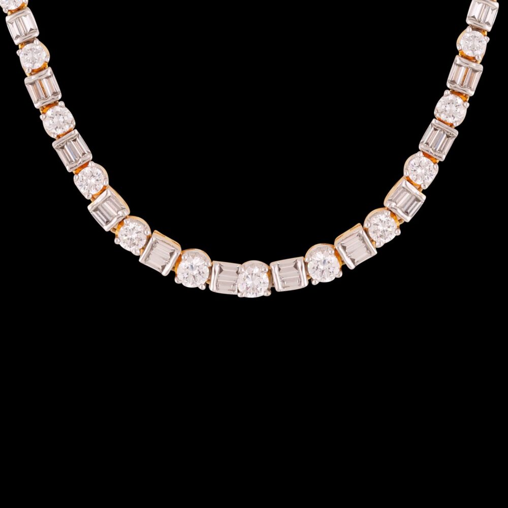 Buy Crystal Crowned American Diamond Necklace Set - Image 2