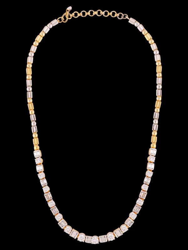 Buy Crystal Crowned American Diamond Necklace Set - Image 4