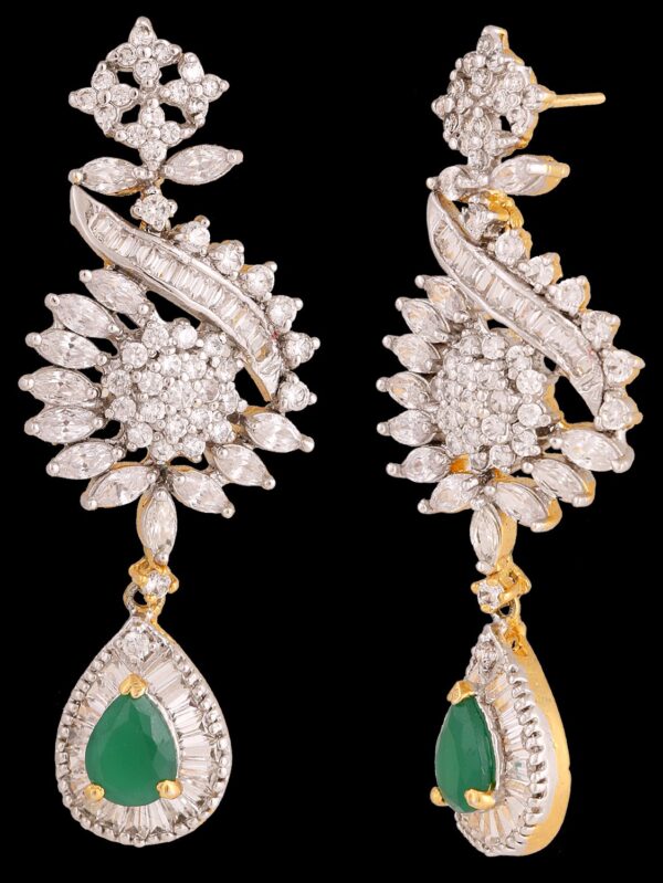 Buy Shimmering Nightfall American Diamond Necklace Set - Image 4